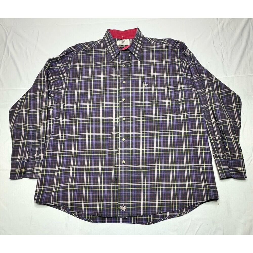 Wrangler PBR Men's Long Sleeve Multicolor Plaid Button‎ Up Shirt-Size 2XL